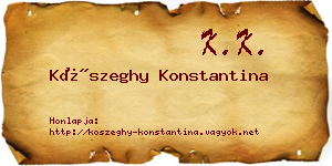 Kőszeghy Konstantina névjegykártya
